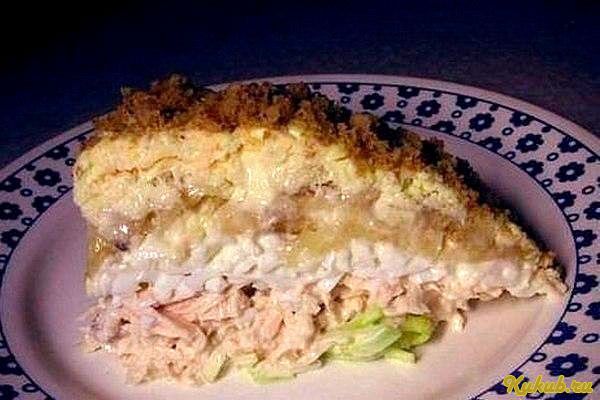 слоеный, салат, нежность