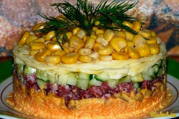 слоеный, салат слоеный, салат