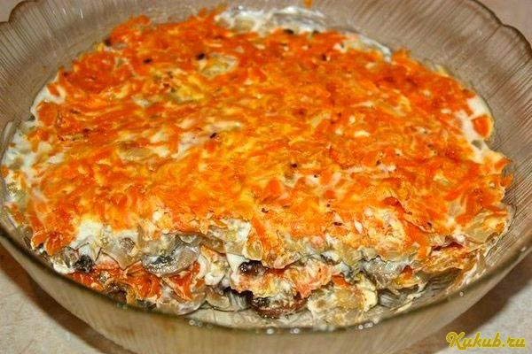 слоеный, салат, радость