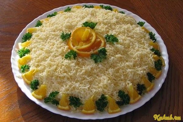 слоеный, салат, курицей, капуста