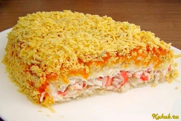 слоеный, салат, овощами