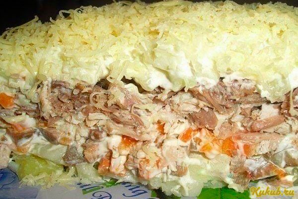 слоеный, салат, маринад