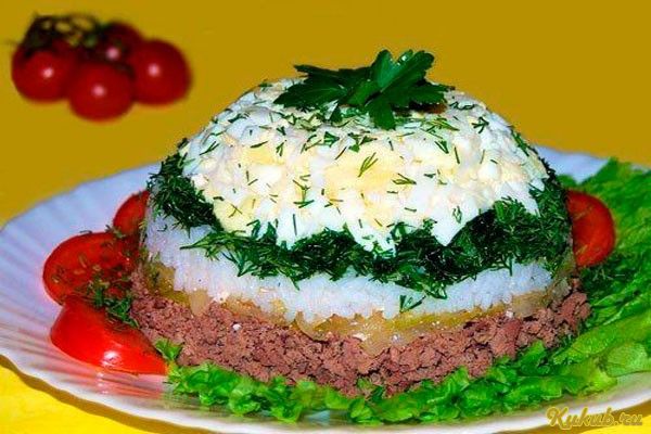 слоеный, салат слоеный, салат