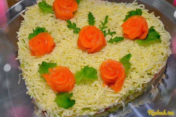 слоеный, салат, валентина