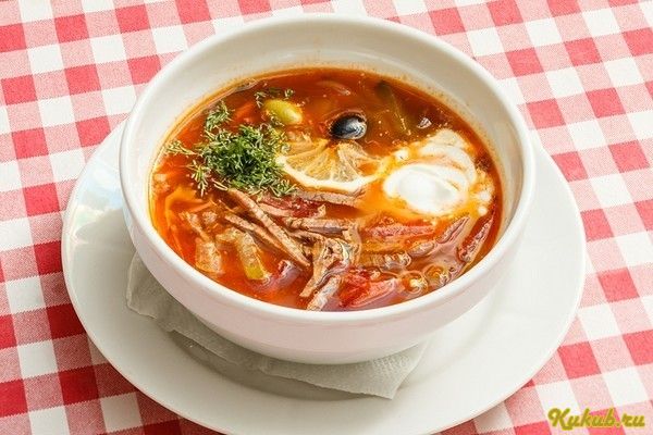 солянка, говяжьим, сердцем, жир, бекон