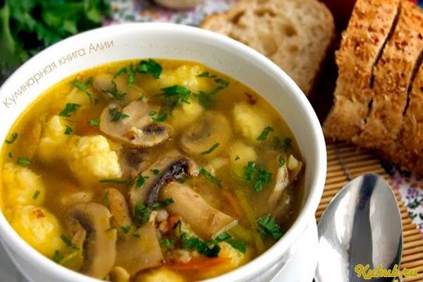 грибной, картофелем, мультиварке