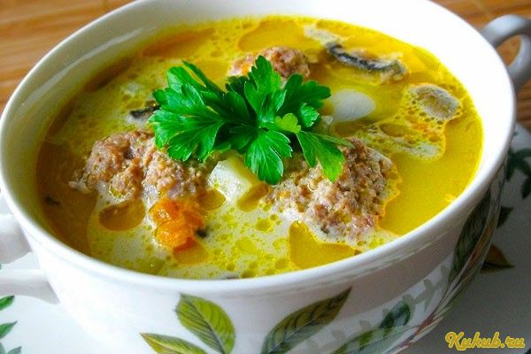 сырный, фрикадельками, по-французски
