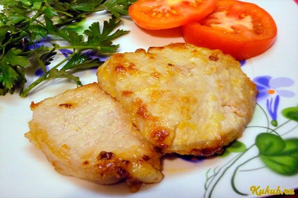 свинина, сыром, запеченная свинина, сыром, запеченная