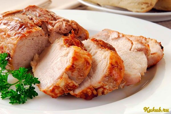 свинина, запеченная, фенхелем