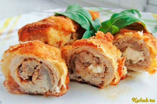 свиные, рулеты, яблоком, свинина, маринад