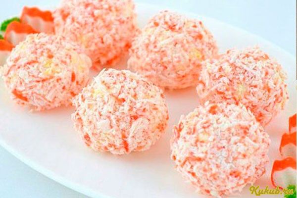 сырно-крабовый, салат, шариками сырно-крабовый, салат, шариками