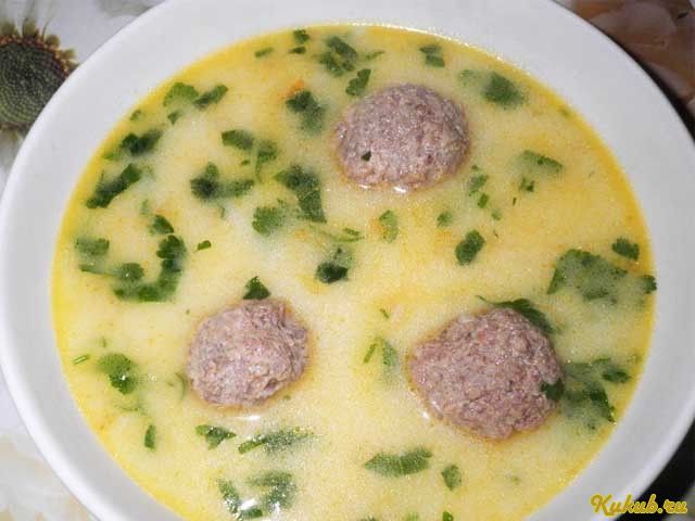 сырный, фрикадельками