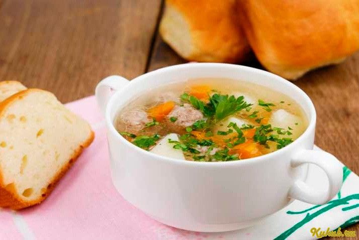 сытный, фрикадельками, фарша