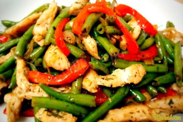 теплый, салат, куриного