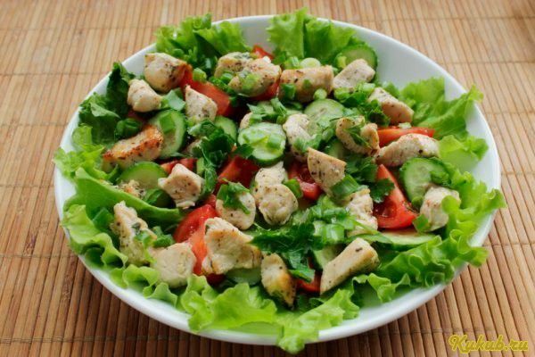 теплый, салат, бекон