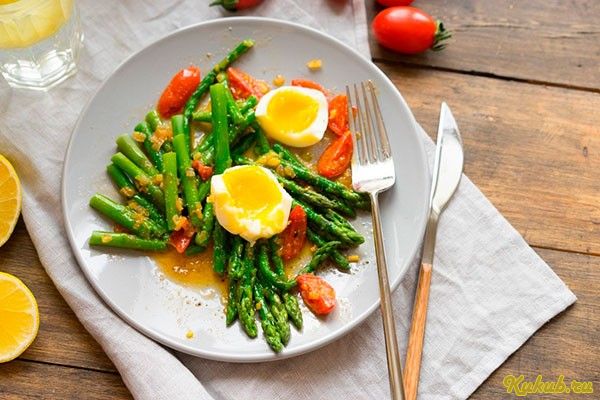 теплый, салат, спаржей теплый, салат, спаржей