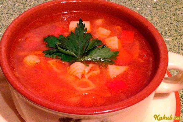 томатный, макаронами, овощами, капуста