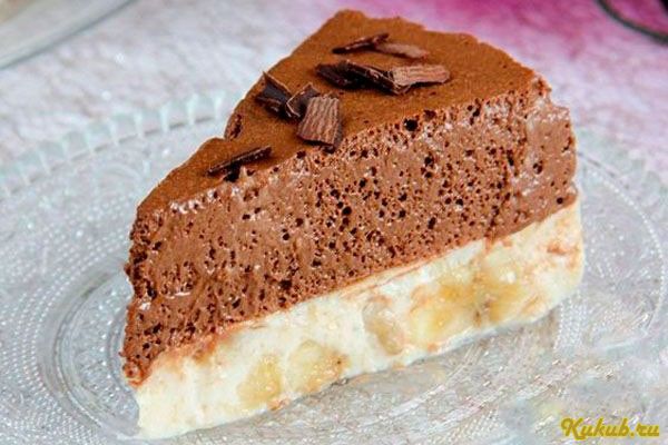 торт, бананово-шоколадным, суфле