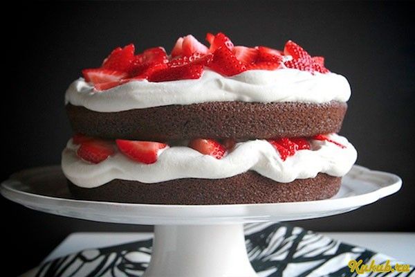 торт, клубникой