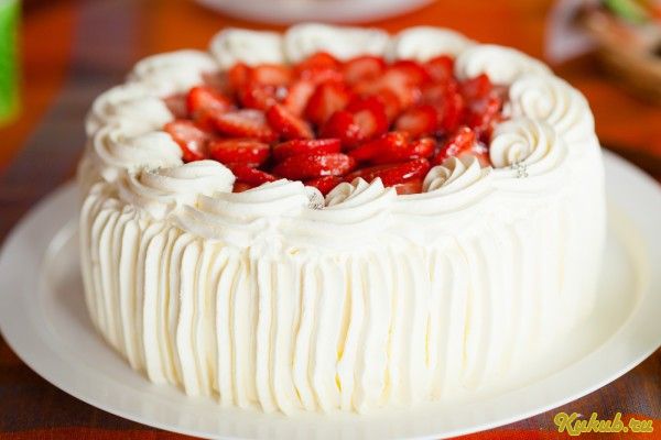 торт, клубникой торт, клубникой