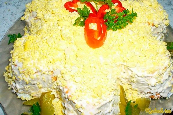 торт-салат, сыром