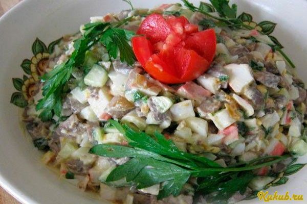 торжественный, салат, грибов