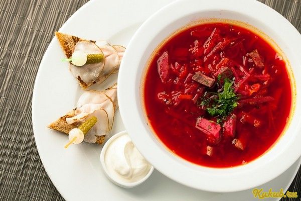 украинский, борщ, говядиной, капуста