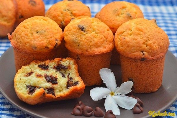 ванильные, маффины, шоколадными