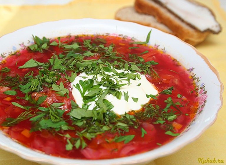 весьма, вкусный, борщ, свинина, капуста