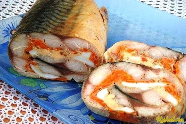 закусочный, рулет, скумбрии