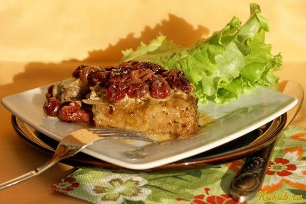 запеченная, сливками, свинина, жир запеченная, сливками, свинина, жир