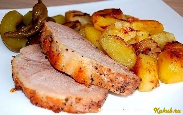 запеченная, рукаве, буженина, жир, маринад запеченная, рукаве, буженина, жир, маринад