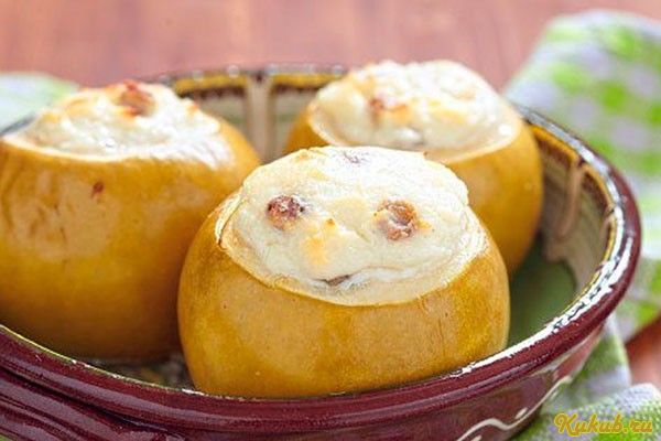 зеленые, яблоки, творог