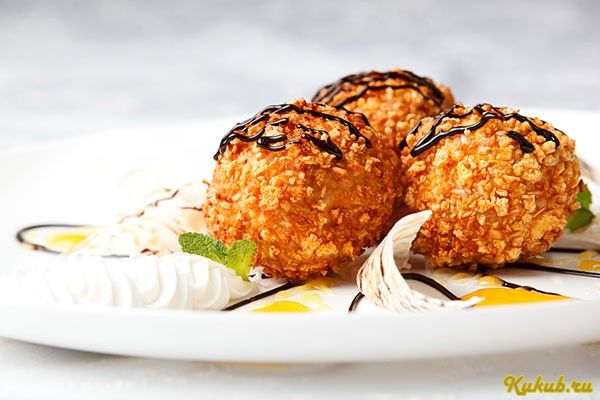 жареное, мороженое, хрустящей, жир