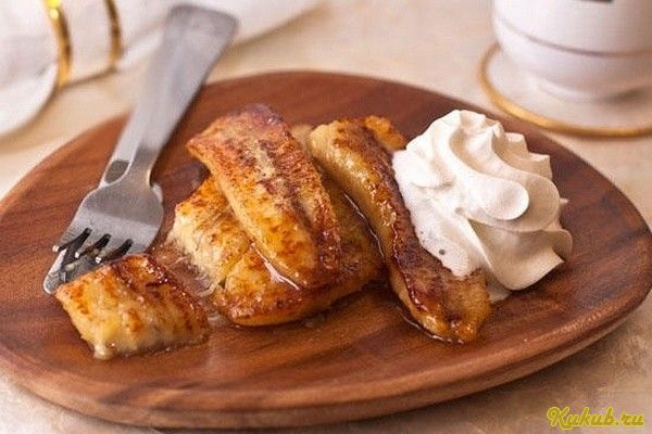 жареные, бананы, взбитыми