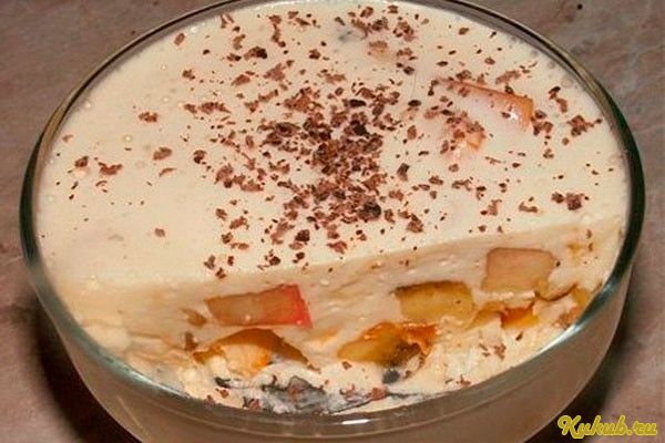 желе, сметане, бананом