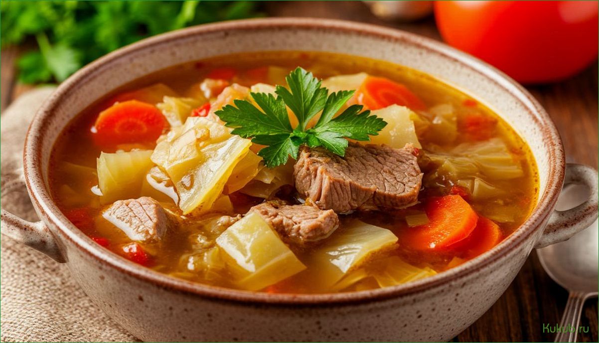 Классические щи из свежей капусты как отражение русской кухни