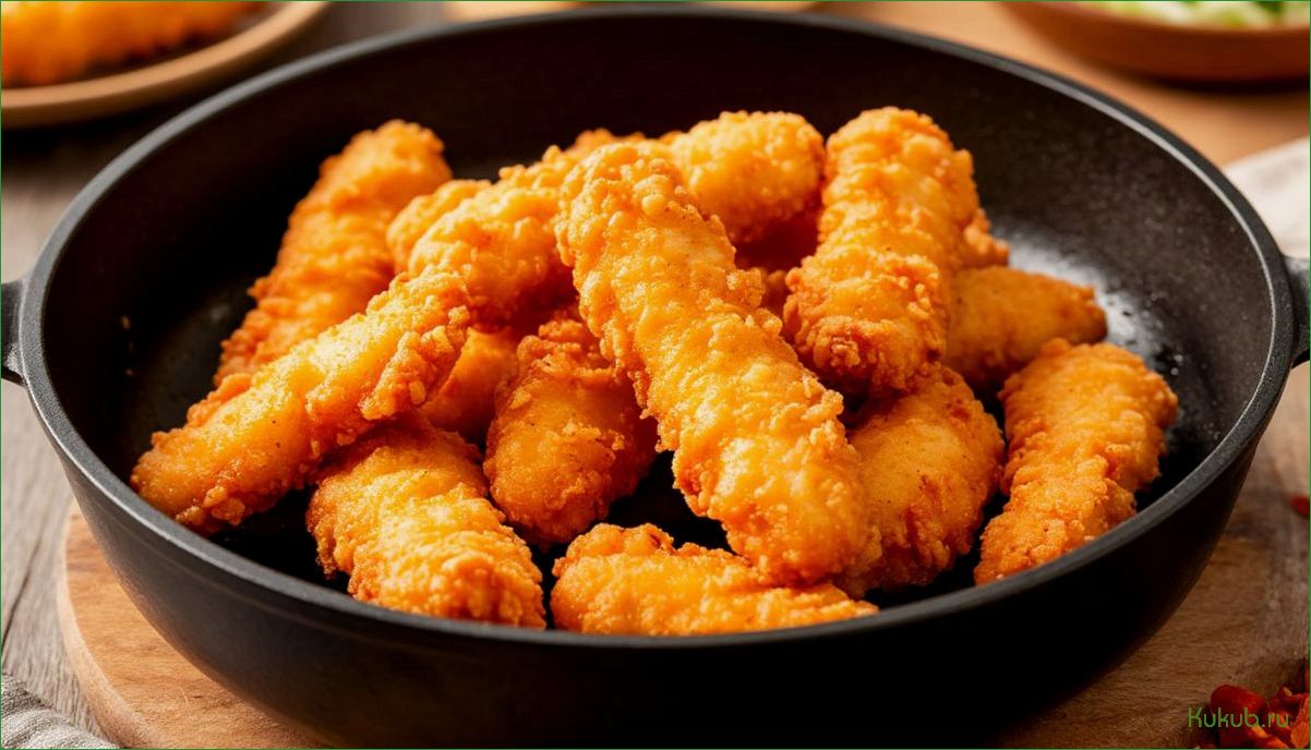 (домашние, куриные, стрипсы, сковороде, рецепт) Домашние куриные стрипсы КФС на сковороде рецепт с пошаговым приготовлением