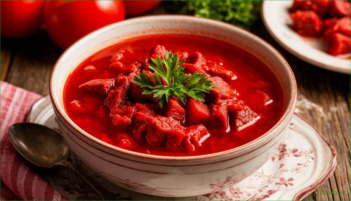 Как приготовить классический борщ с мясом говядины и свинины для всей семьи