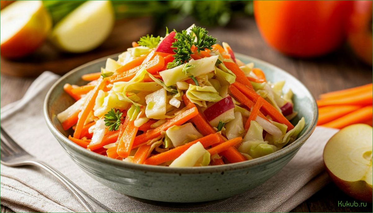 Рецепт салата из свежей капусты с зеленым горошком и легкой заправкой