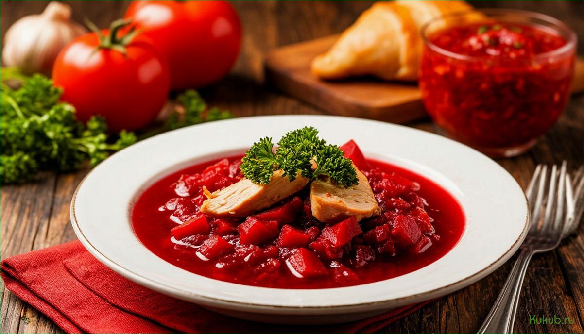 Классический рецепт горячего свекольника с мясом для всей семьи