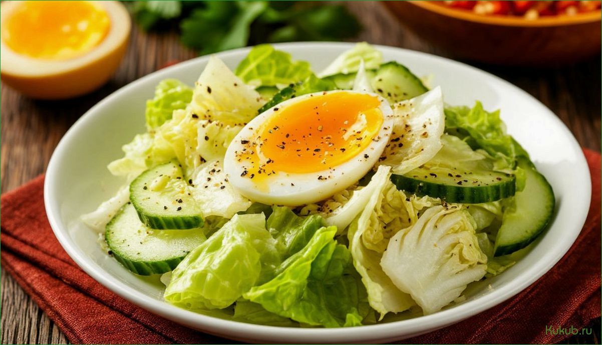 Питательный салат с кальмарами огурцами и яйцами для вкусного ужина
