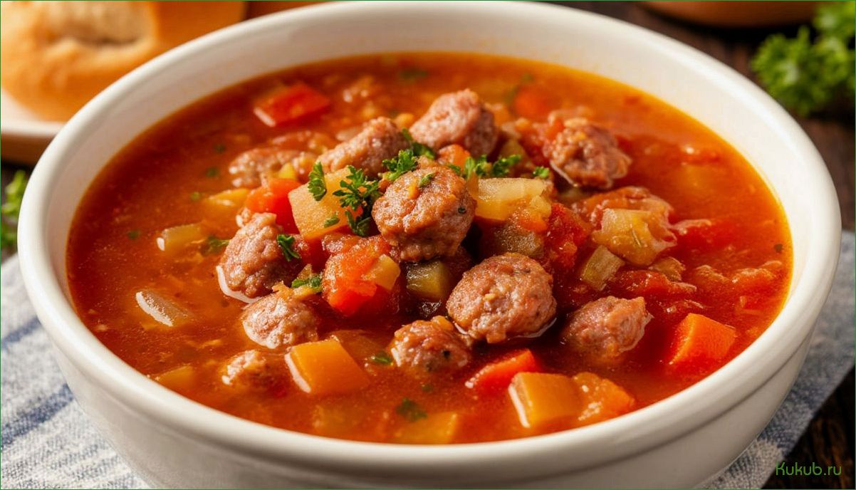 Классический суп с колбасой — простой и вкусный рецепт для домашнего приготовления