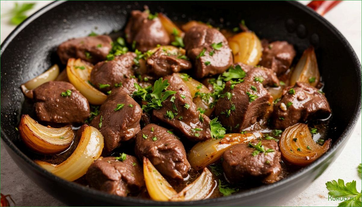 (вкусно, приготовить, печень, луком, сковороде) Как вкусно приготовить печень с луком на сковороде быстро и просто